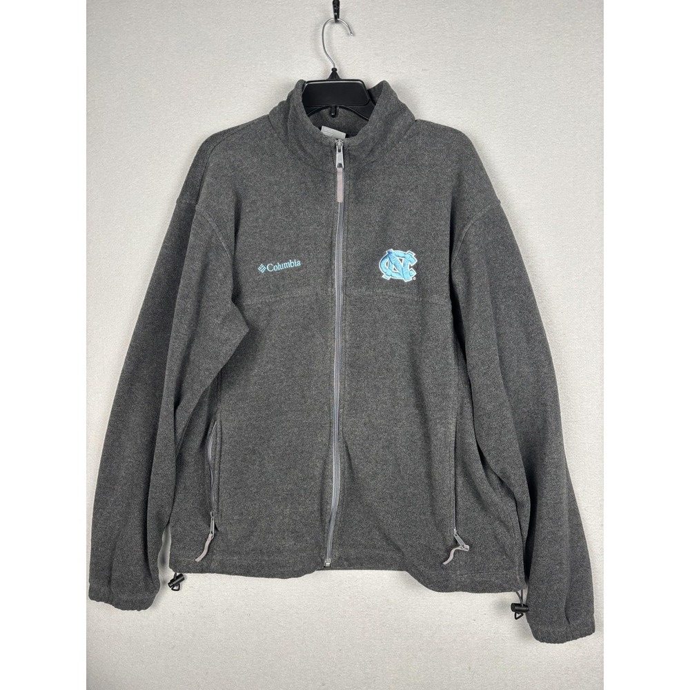 North Carolina Tar Heels Jacket Mens Large Gray NCAA Basketball Columbia Fleece
